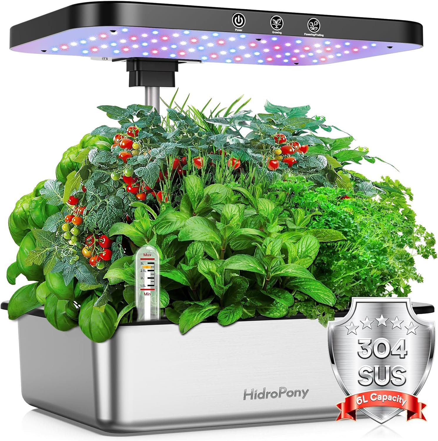 hydroponics growing system 15 pods indoor herb garden with grow light 304 stainless steel indoor garden kit auto timer g