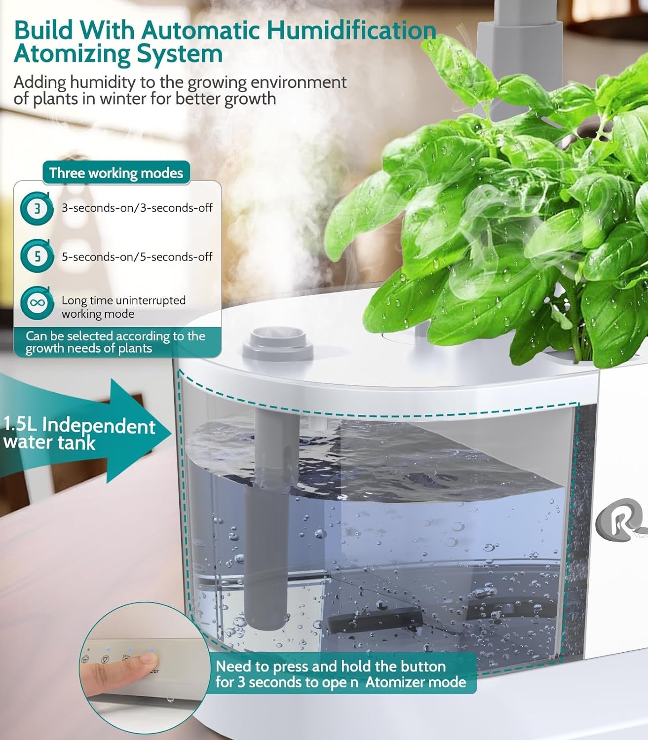 Hydroponics Growing System Indoor Garden: 2024 New Upgrade 11Pods Planting Herb Garden Kit with Atomizer  Water Automatic Cycle System, Ideal Christmas Gifts for Mom Dad Men Women