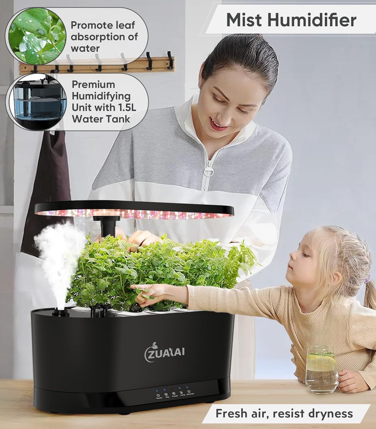 Hydroponics Growing System Indoor Garden: 8Pods Plant Germination Kit with Height Adjustable LED Grow Light, Indoor Hydroponic Growing System Herb Garden, Christmas Gifts for Women