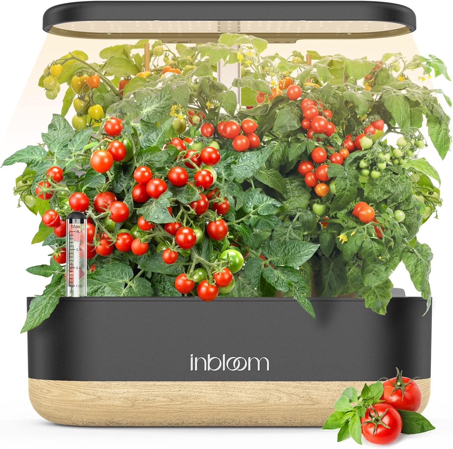 inbloom Hydroponics Growing System 10 Pods, Indoor Herb Garden with LEDs Full-Spectrum Plant Grow Light, Water Shortage Alarm, Automatic Timer, Height Adjustable, Ideal Gardening Gifts for Women