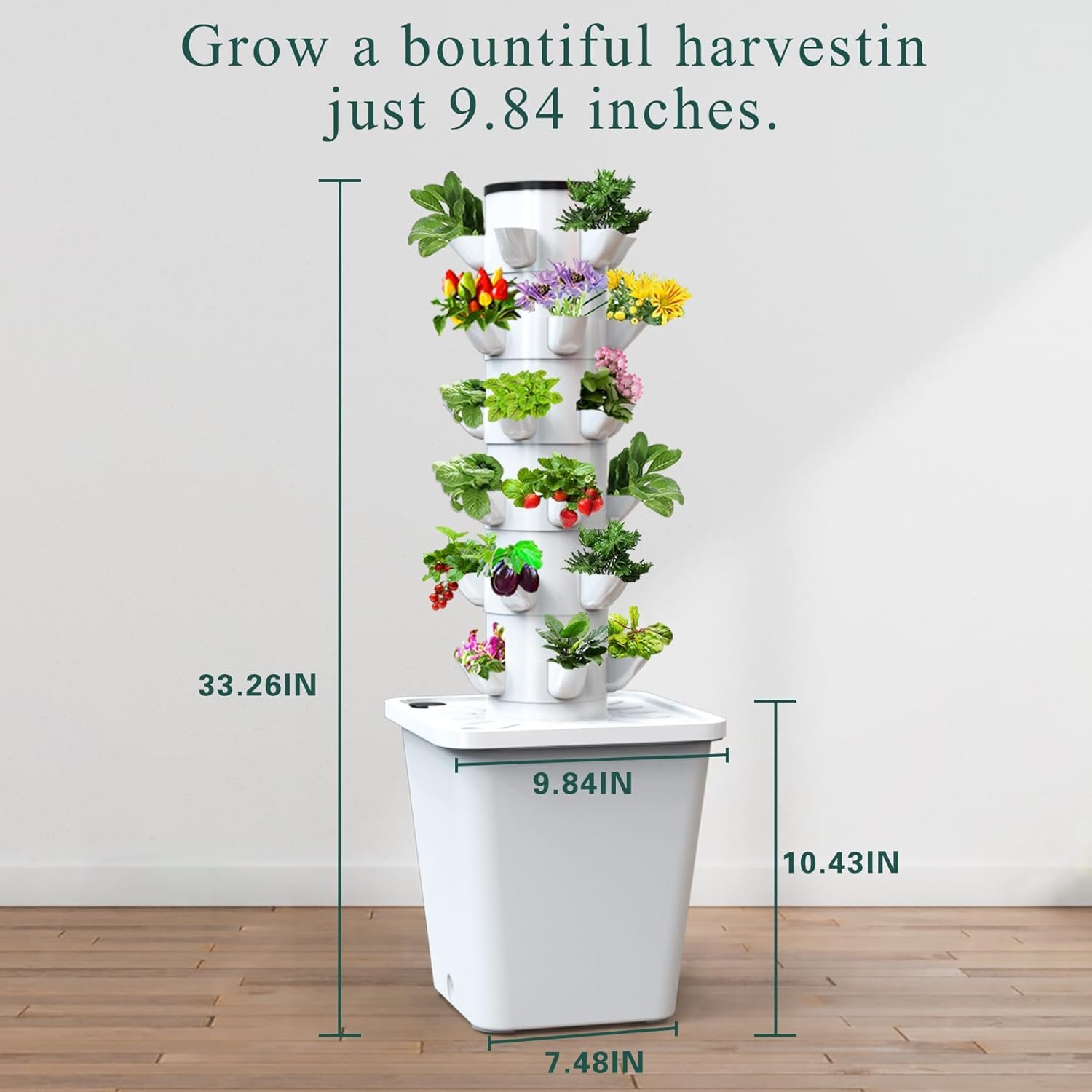 Sjzx Tower Garden Hydroponics Growing System,Indoor Smart Garden,Nursery Germination Kit Including Smart Plug，Water Pump(No Seedlings Included)